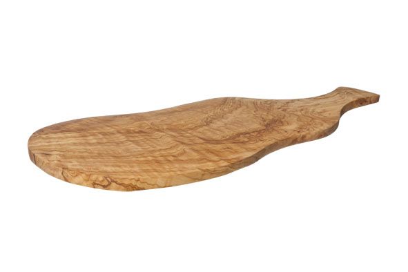 Snijplank met Handvat - Olijfhout - afmeting 50-55 cm 